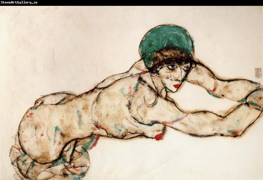 Egon Schiele Female Nude to the Right